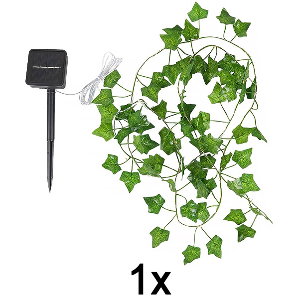 1x Solarne pravljične luči z umetnimi listi bršljana (5 m) | LEAFGLO